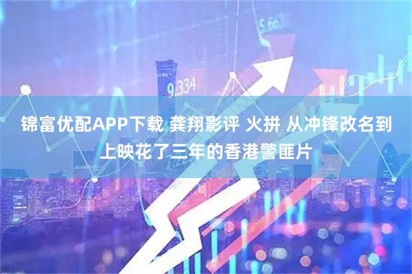 锦富优配APP下载 龚翔影评 火拼 从冲锋改名到上映花了三年的香港警匪片